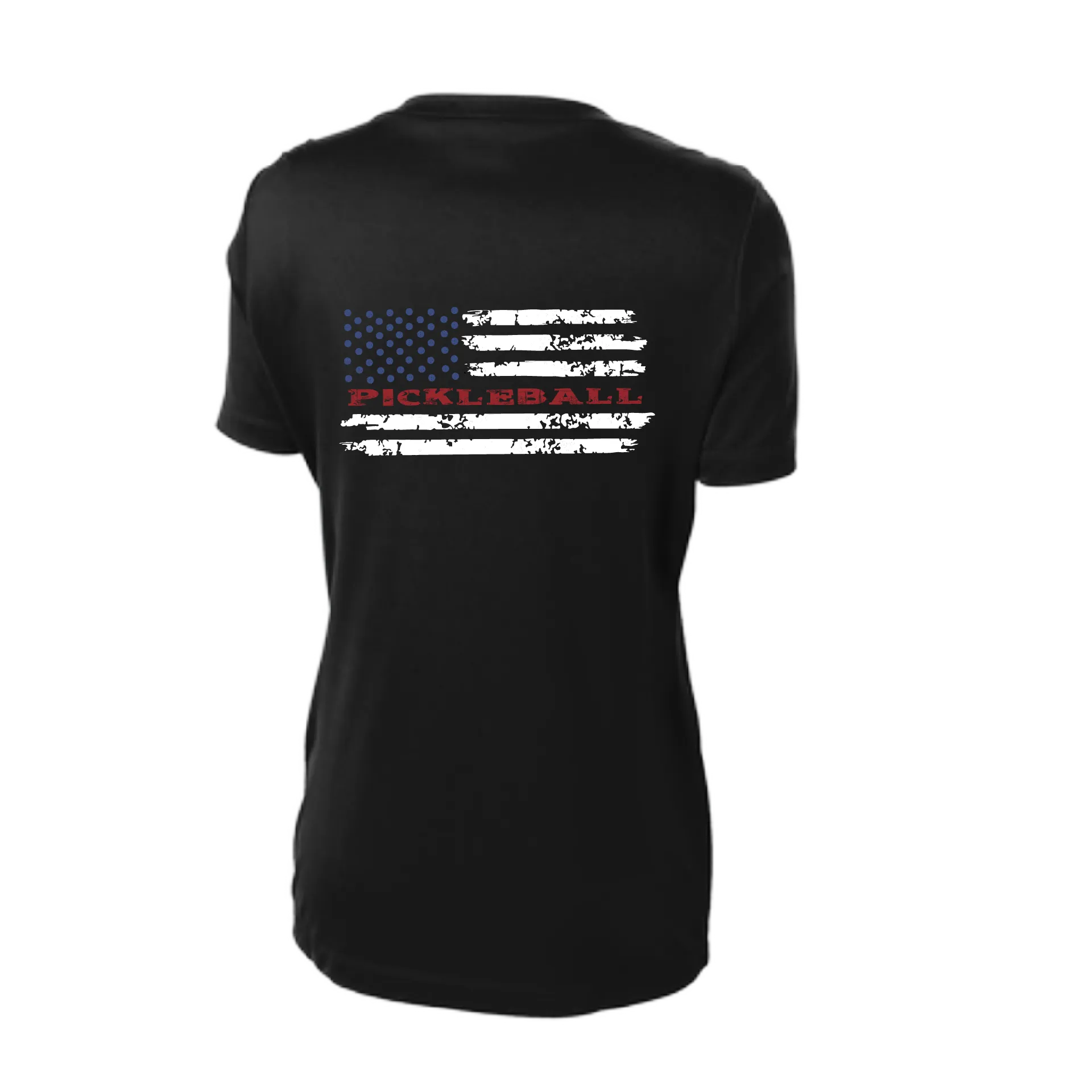 Pickleball Flag Horizontal (Customizable) | Women's Short Sleeve V-Neck Pickleball Shirts | 100% Polyester