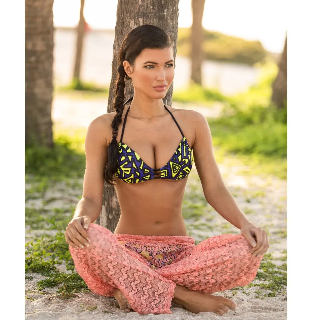 Quick ship Crochet Lace Pant with Drawstring! (available several color options)32"-38"inseam options