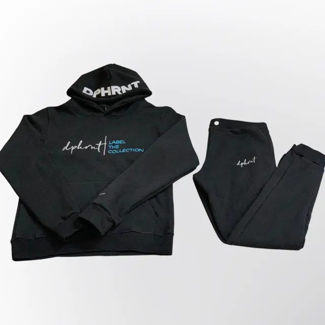 "DPHRNT" Label Collection Black Jogger Set