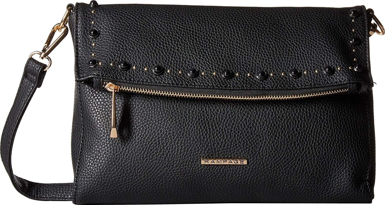 Rampage Womens Stud Tunnel Flap Crossbody