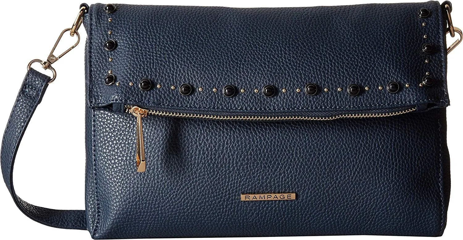 Rampage Womens Stud Tunnel Flap Crossbody