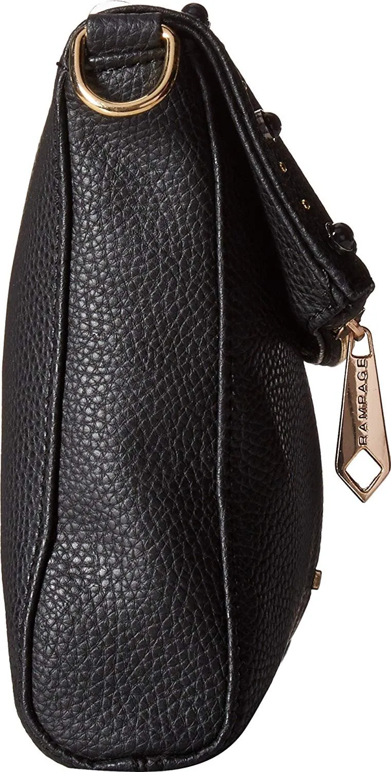 Rampage Womens Stud Tunnel Flap Crossbody