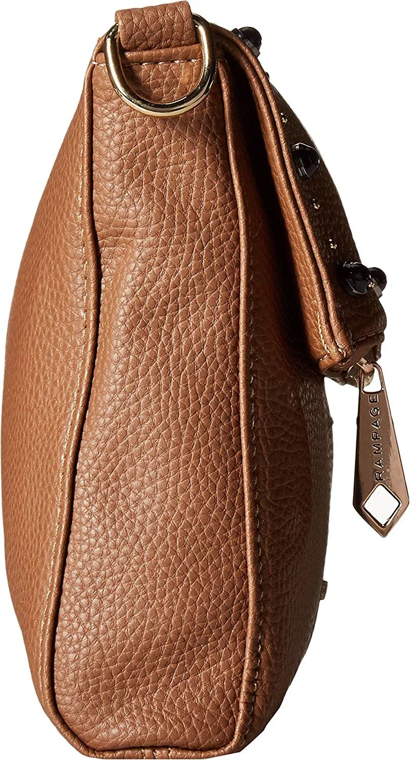 Rampage Womens Stud Tunnel Flap Crossbody
