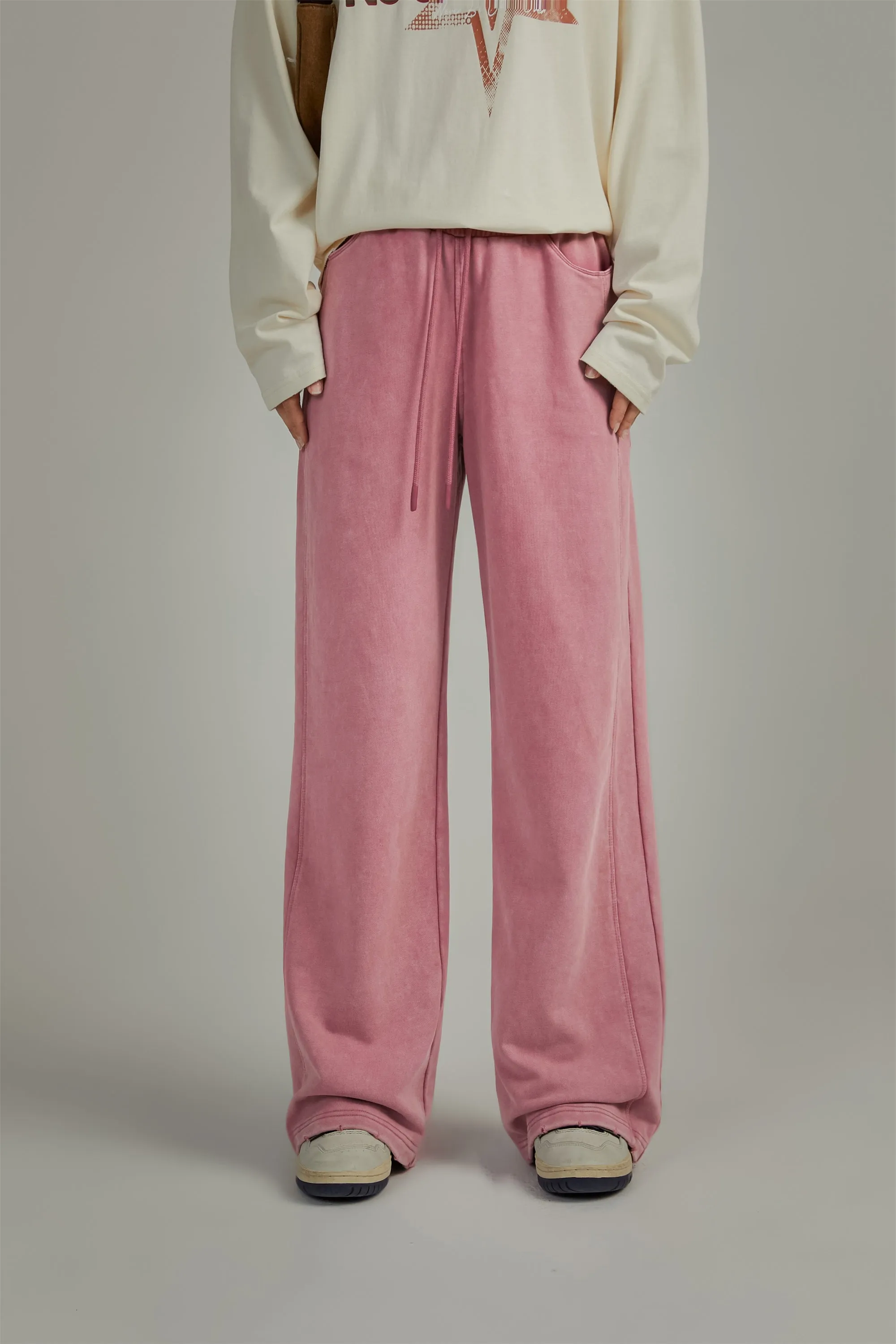 Simple Wide Casual String Pants