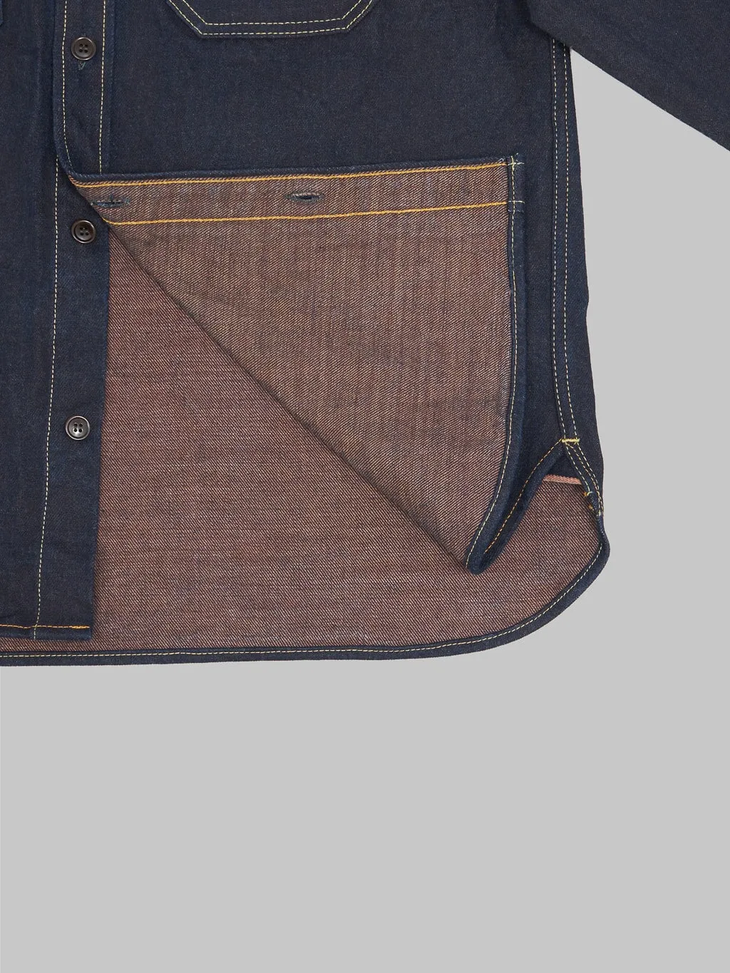 Studio D'Artisan D5702 15oz "Aishibuzome" Natural Indigo x Kakishibu Denim Shirt