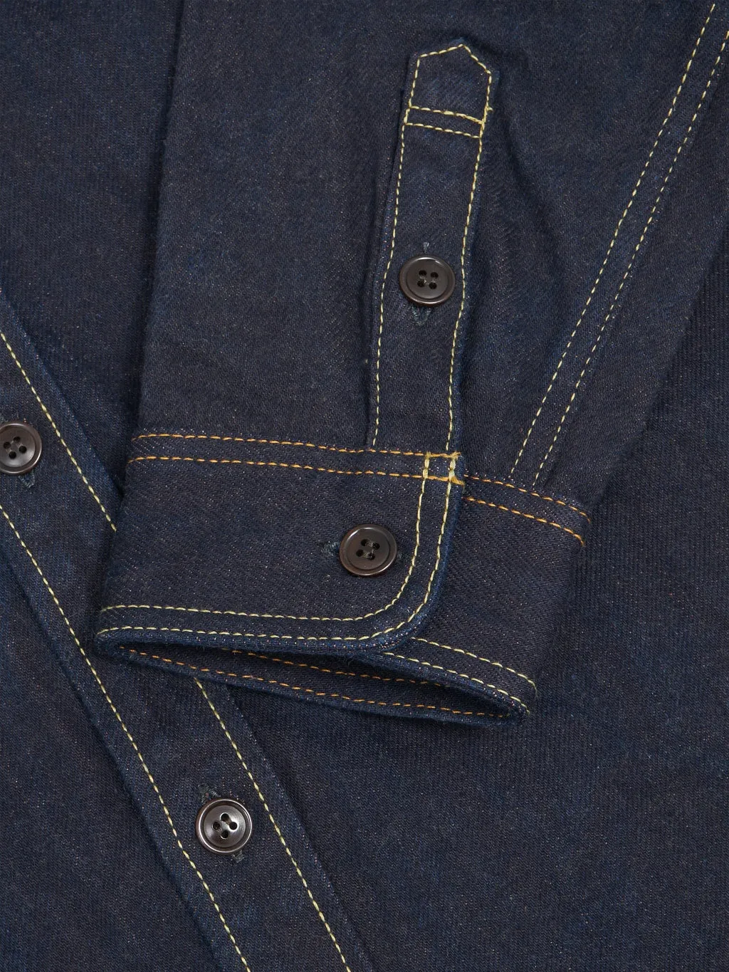 Studio D'Artisan D5702 15oz "Aishibuzome" Natural Indigo x Kakishibu Denim Shirt