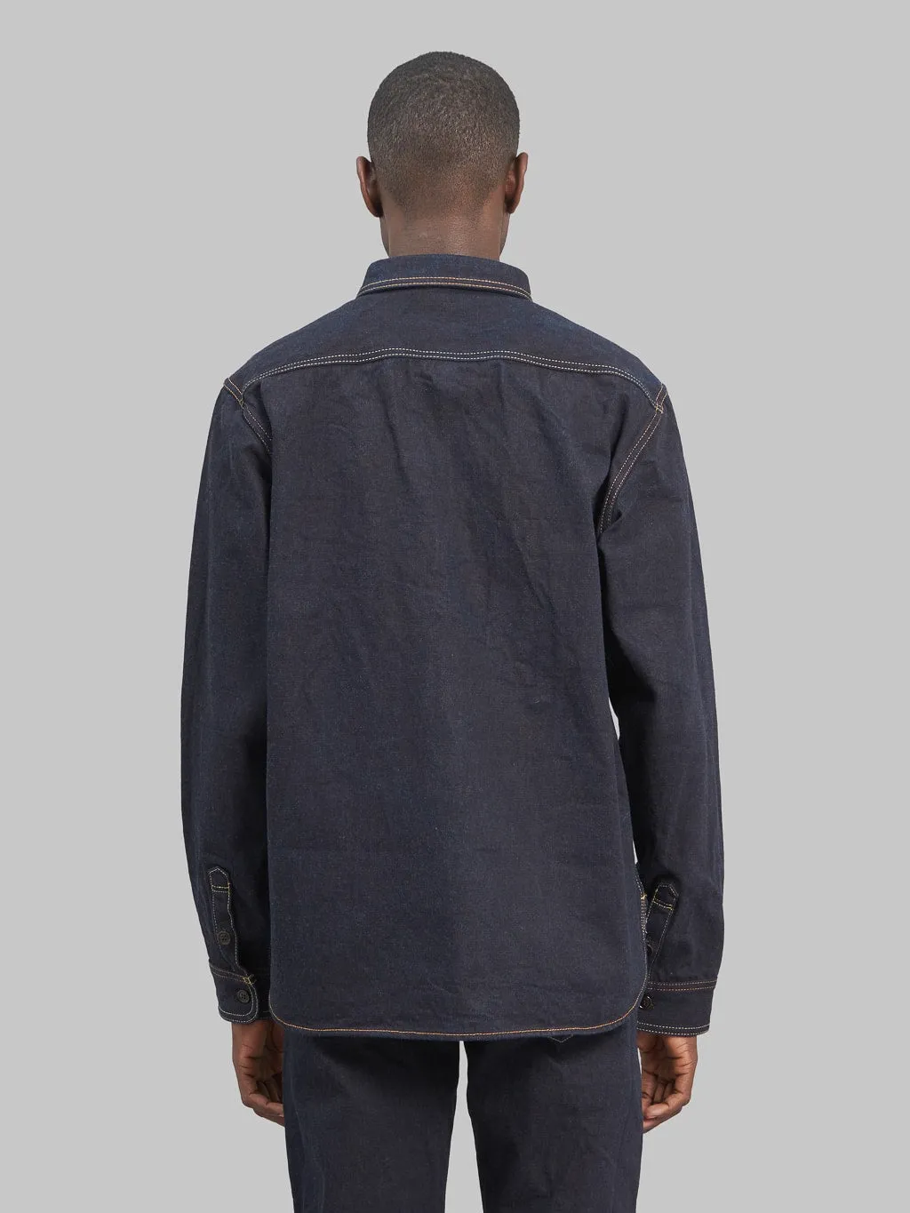 Studio D'Artisan D5702 15oz "Aishibuzome" Natural Indigo x Kakishibu Denim Shirt