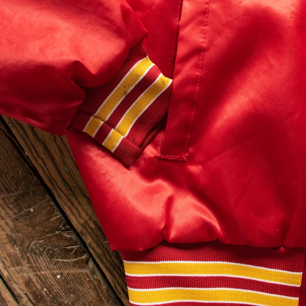 Vintage 1980s KC Chiefs Embroidered Satin Jacket - Med