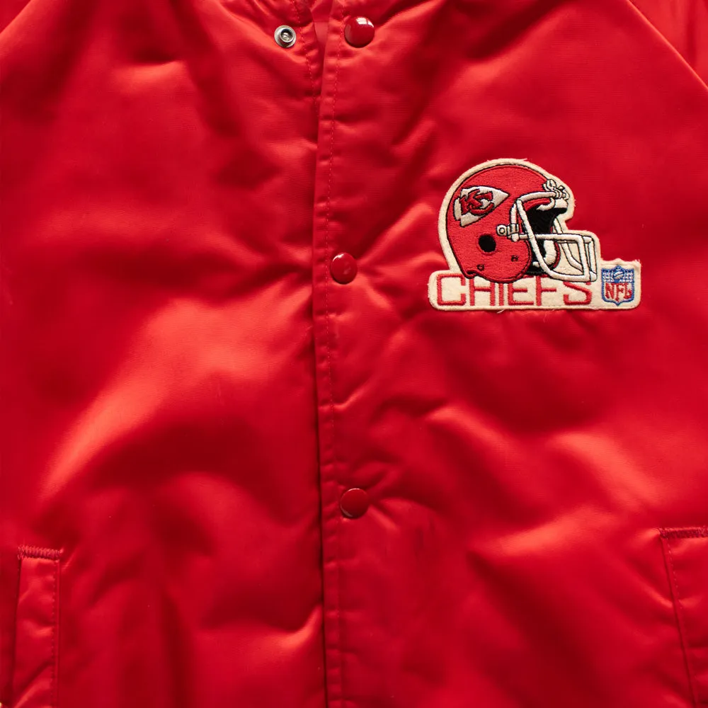 Vintage 1980s KC Chiefs Embroidered Satin Jacket - Med
