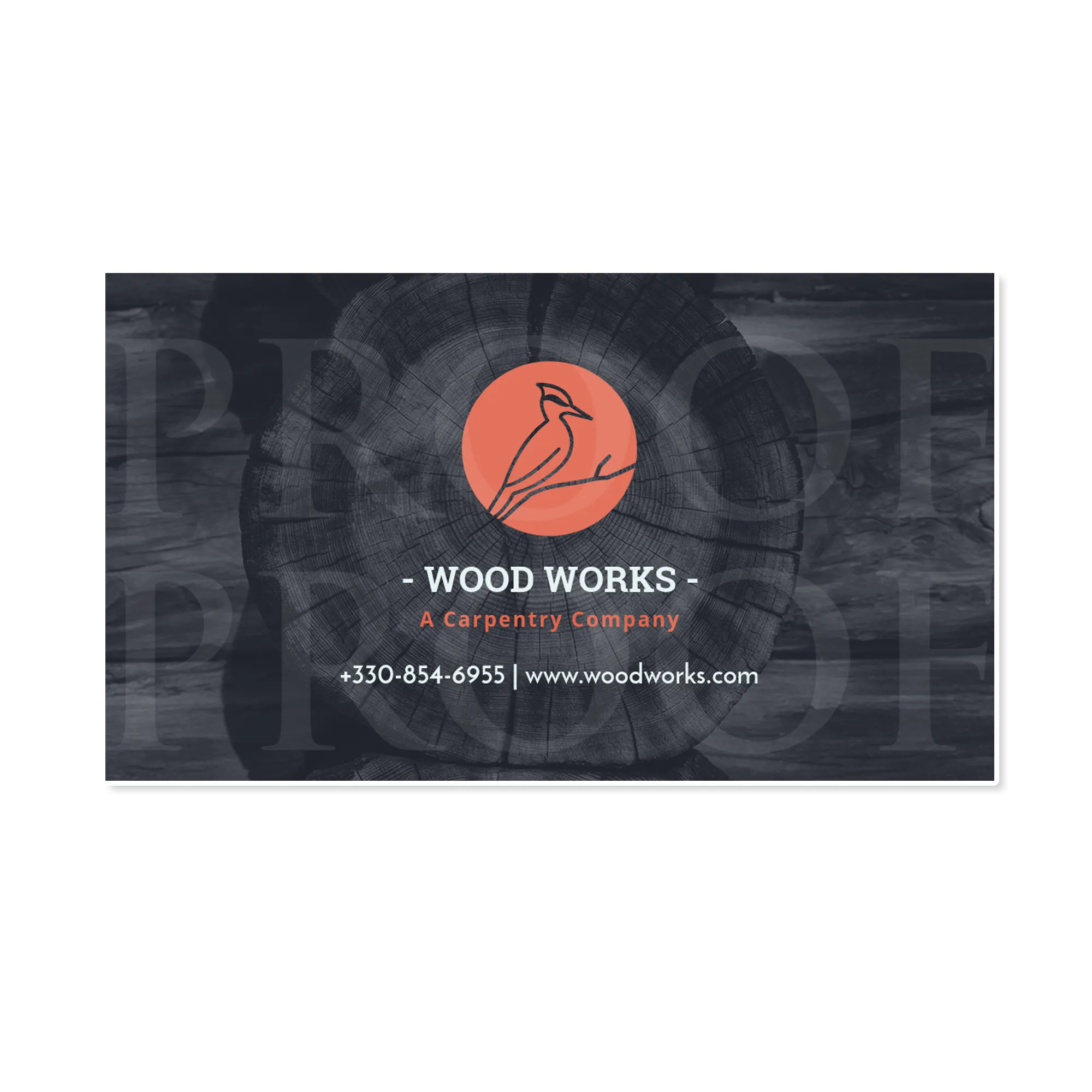 Wood Works Carpentry Business Cards