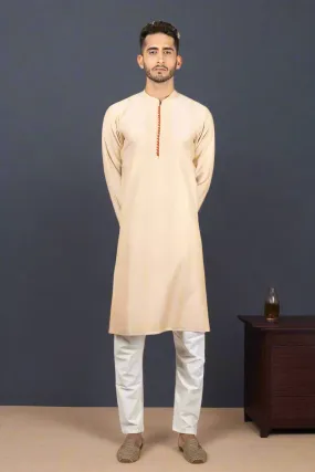 Woven Striped Cream Chanderi Kurta