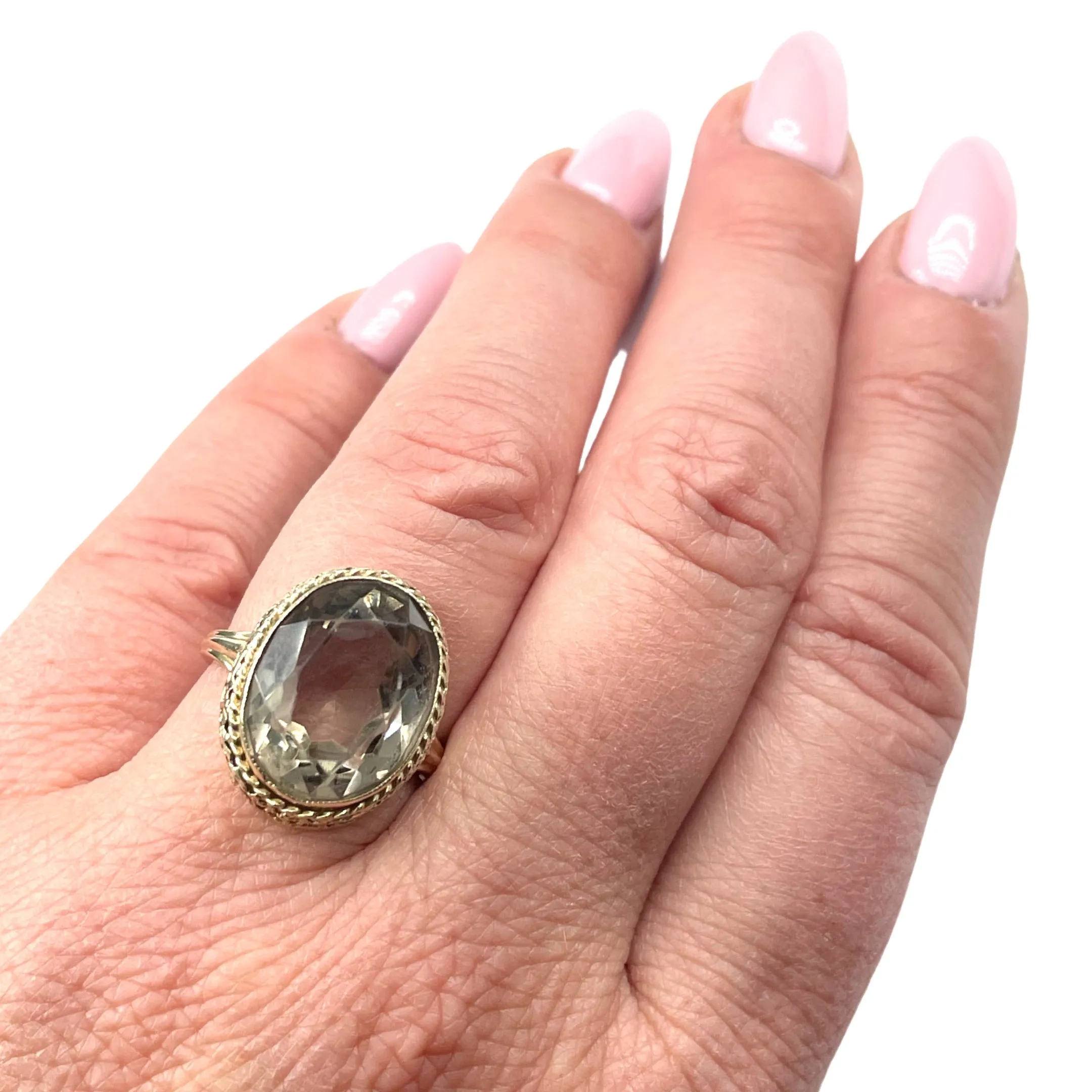 Yellow Gold and Smoky Quartz Ring (Authentic Pre-Owned)
