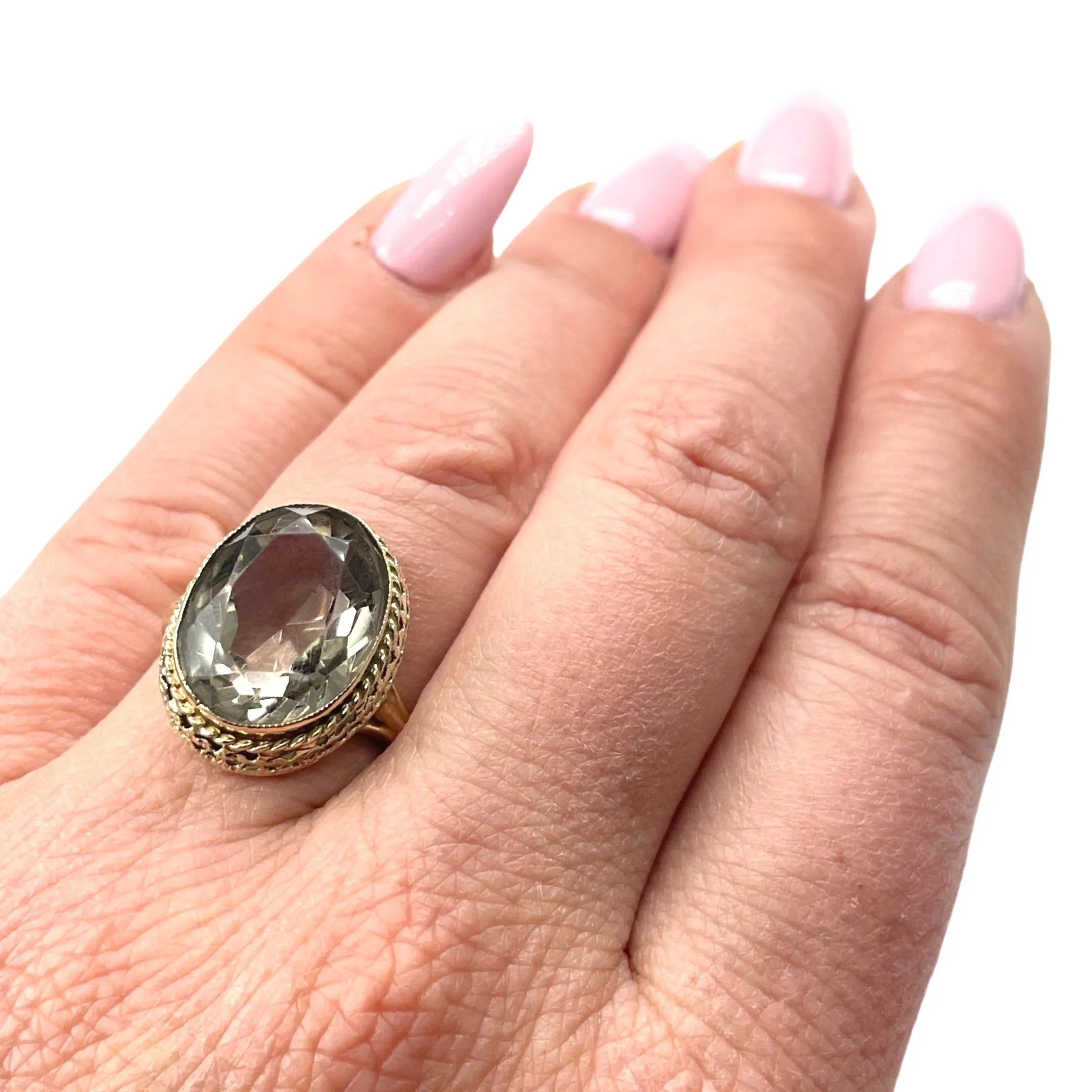 Yellow Gold and Smoky Quartz Ring (Authentic Pre-Owned)
