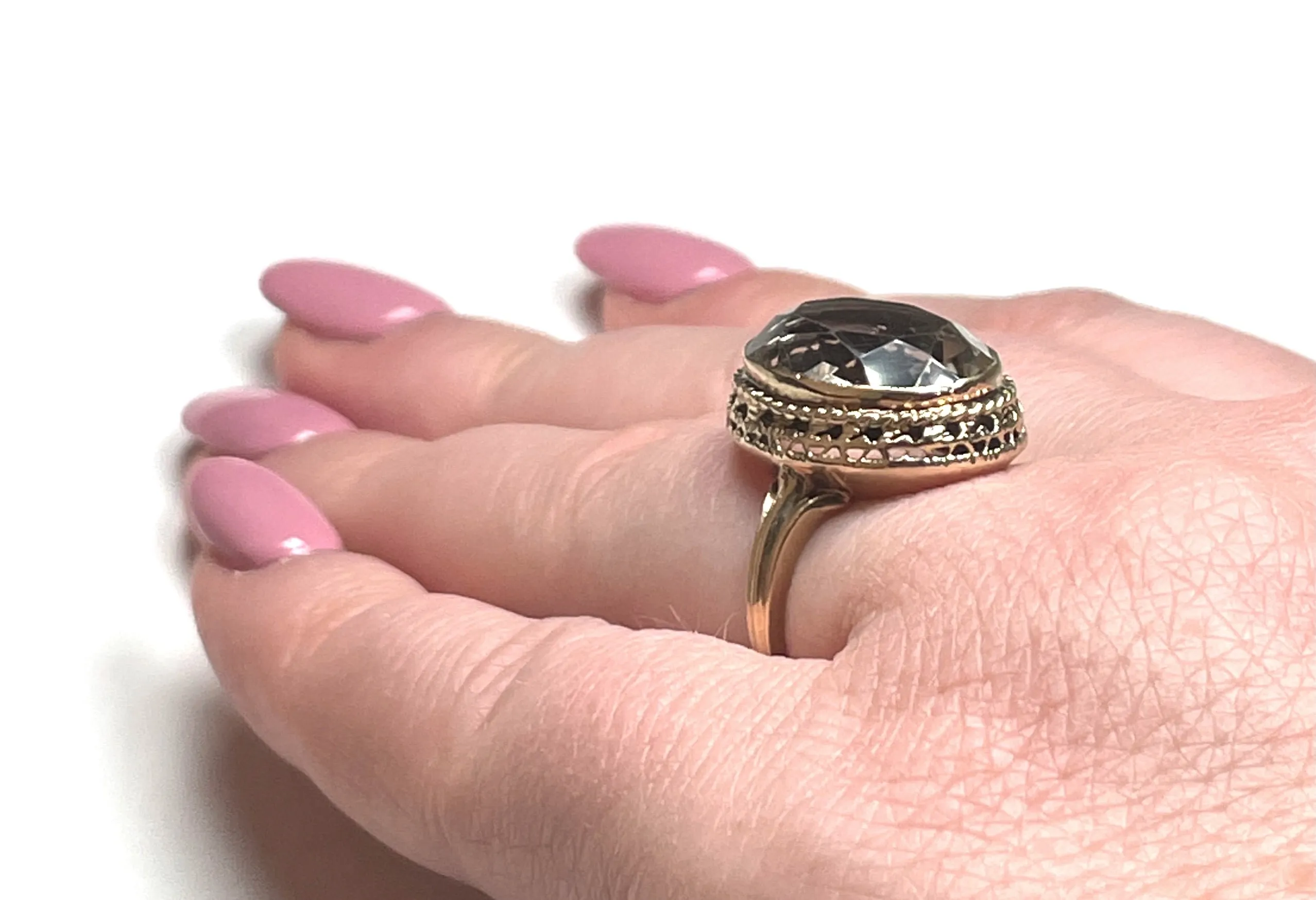 Yellow Gold and Smoky Quartz Ring (Authentic Pre-Owned)