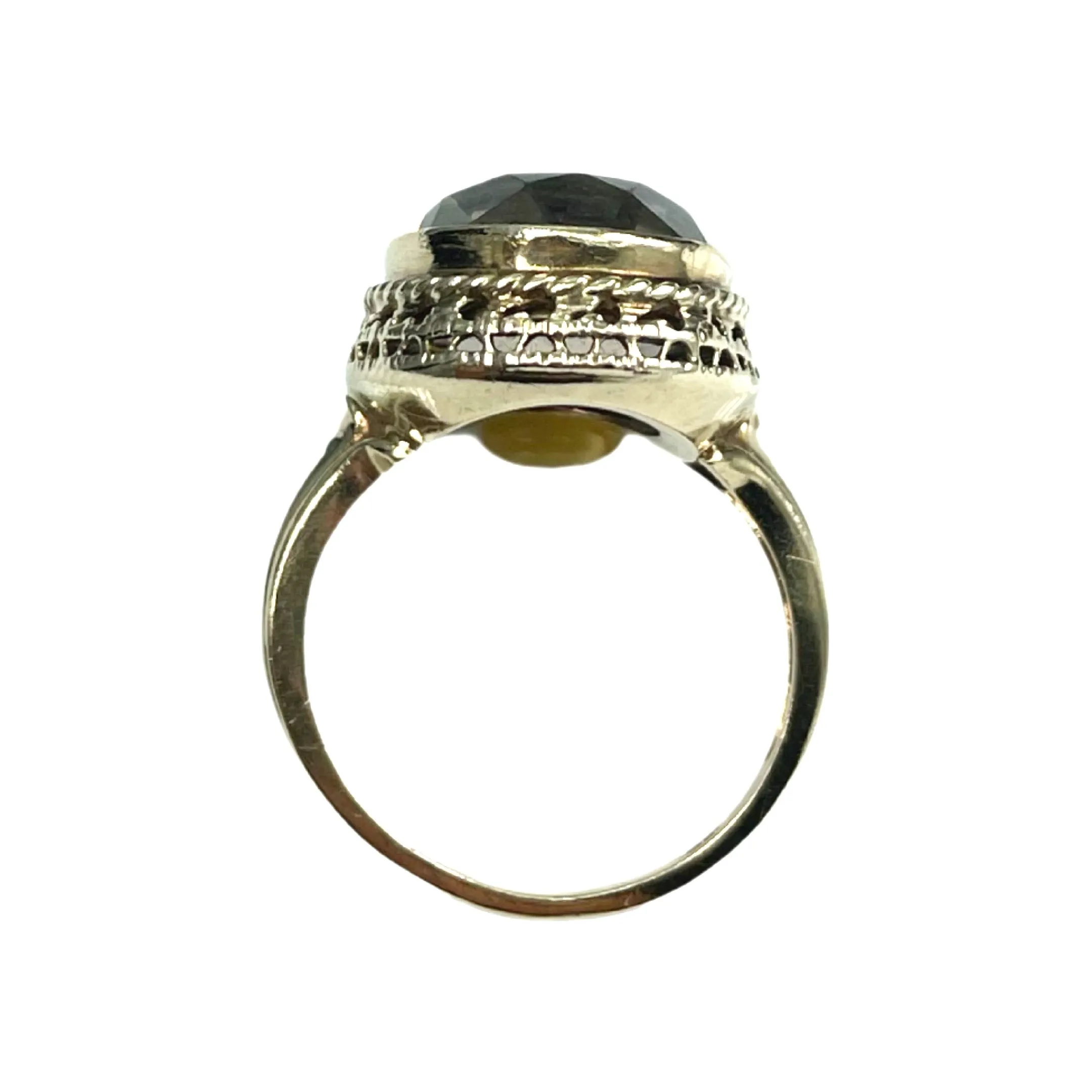 Yellow Gold and Smoky Quartz Ring (Authentic Pre-Owned)